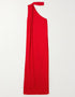 red viscose silk trendy designer party wear maxi dress digital printed work details for dress jsdc-7030-red Back View