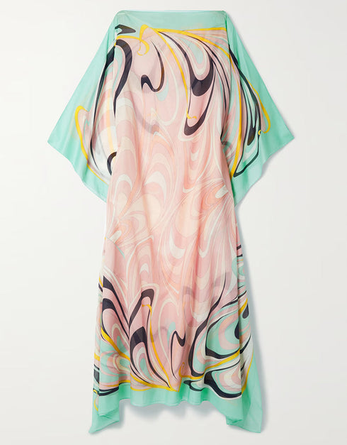 Trendy Designer Party Wear Kaftan Style Coord Sets Sweet Pink Soft Cotton Suit Side View