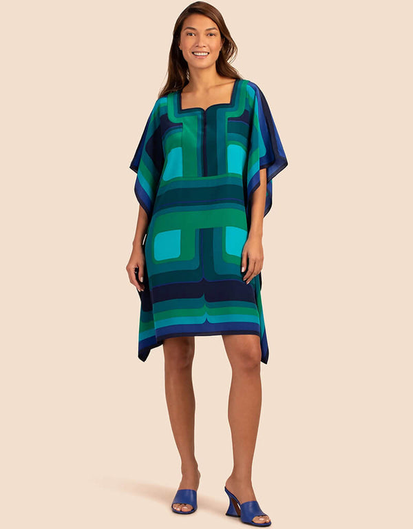 Prussian Blue Latest Printed Maxi Dress