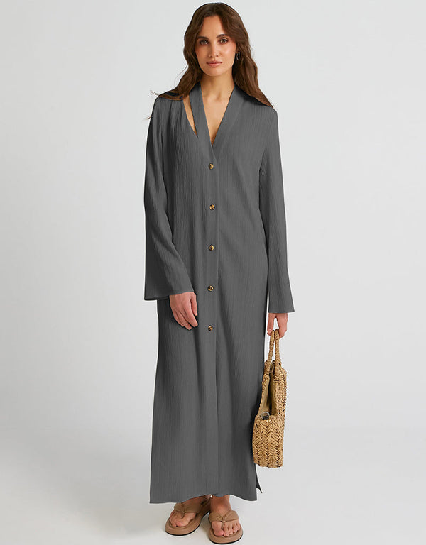 Grey Heavy Designer Heavy Fency Maxi Dress