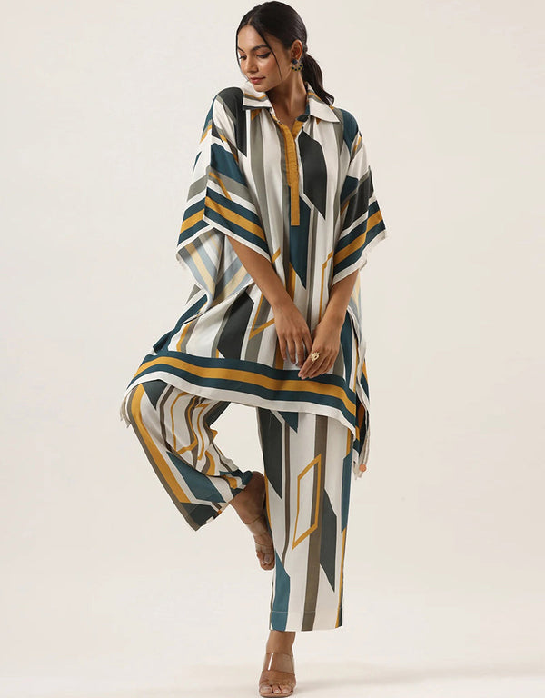 Trendy Designer Party Wear Kaftan Collar Style Multi Color Korean Bsy Suit Front View