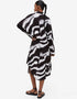 Trendy Designer Party Wear Beautiful Oversized Shirt Dress Black And White Korean Bsy Dress Back View