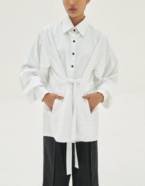 white natural poplin cotton trendy designer party wear top digital printed work details for suit jsdc-7031 Front View