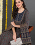Pure Cotton Ready Made Set With Dupatta Firefly Cotton Pant Straight Close-up View
