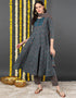 Pure Cotton Ready Made Set With Dupatta Chathams Blue Cotton Pant Straight Front View