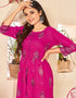 Dark Hot Pink Pure 14 Kg Rayon Pant Anarkali Closure View