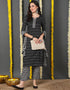 Pure Cotton Ready Made Set With Dupatta Onyx Cotton Pant Straight Front View