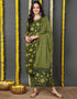 Pure Cotton Ready Made Set With Dupatta Lemon Ginger Cotton Pant Straight Front View
