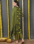 Pure Cotton Ready Made Set With Dupatta Lemon Ginger Cotton Pant Straight Back View