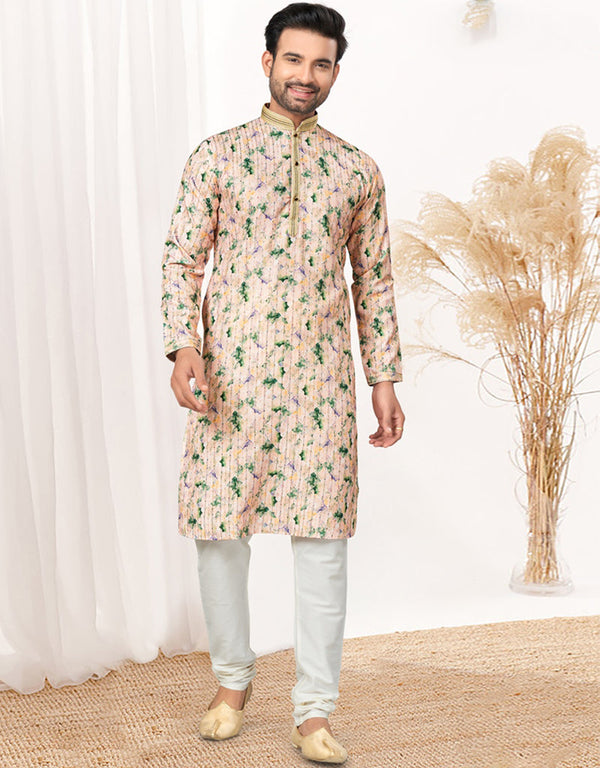 Readymade Kurta Payjama Wedding collection Desert Sand Kurta Heavy Cotton Payjama Front View