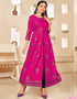 Dark Hot Pink Pure 14 Kg Rayon Pant Anarkali