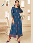 Regal Blue Pure 14 Kg Rayon Pant Anarkali Closure View