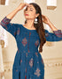 Regal Blue Pure 14 Kg Rayon Pant Anarkali Back View