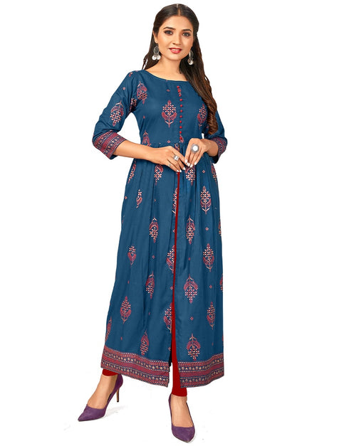 Blue Heavy Designer Heavy 14 Kg Reyon Gown