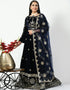 Night Black Malay Satin Silk Lehenga Choli