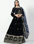 Night Black Malay Satin Silk Lehenga Choli Closure View