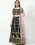 Jungle Green Malay Satin Silk Lehenga Choli