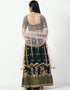 Jungle Green Malay Satin Silk Lehenga Choli Back View