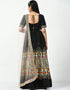 Mirage Black Malay Satin Silk Lehenga Choli Back View
