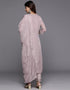 chic pink swan blended silk pakistani style kameez with plazo dupatta set with pink swan blended silk 2861-20026 Back View