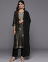 elegant zeus blended silk pakistani style kameez with plazo dupatta set with zeus blended silk 2861-20028 Front View