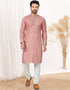 Readymade Kurta Payjama Wedding collection Pink Daisy Kurta Heavy Cotton Payjama Front View