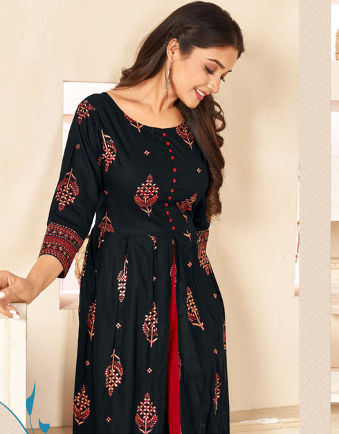 Woodsmoke Pure 14 Kg Rayon Pant Anarkali Back View