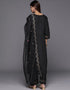 sleek onyx blended silk pakistani style kameez with plazo dupatta set with onyx blended silk 2861-20030 Back View