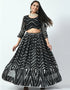 Black Faux Georgette Lehenga Choli Back View