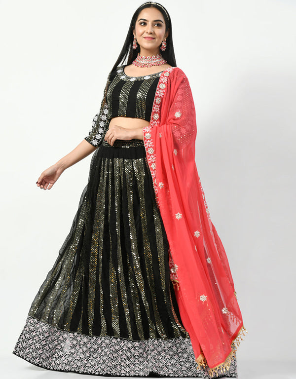 Black Georgette Lehenga Choli