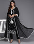 glamorous woodsmoke pure cotton pakistani style kameez with plazo dupatta set with woodsmoke pure cotton 2861-20033 Front View