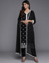 glamorous woodsmoke pure cotton pakistani style kameez with plazo dupatta set with woodsmoke pure cotton 2861-20033 Close-up View