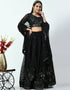 Black Faux Georgette Lehenga Choli