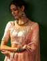 stylish light peach silk wedding style lehenga choli with light peach silk 2862-20035 Front View