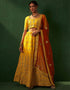 chic yellow ochre silk wedding style lehenga choli with yellow ochre silk 2862-20036 Front View