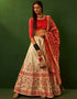 fashionable carmine pink silk wedding style lehenga choli with mandys pink silk 2862-20039 Close-up View