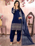 Blue Art Silk Patiyala Salwar Suit