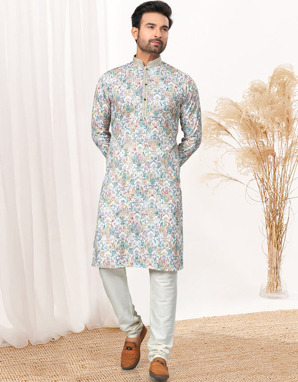 Readymade Kurta Payjama Wedding collection Grey Goose Kurta Heavy Cotton Payjama Front View