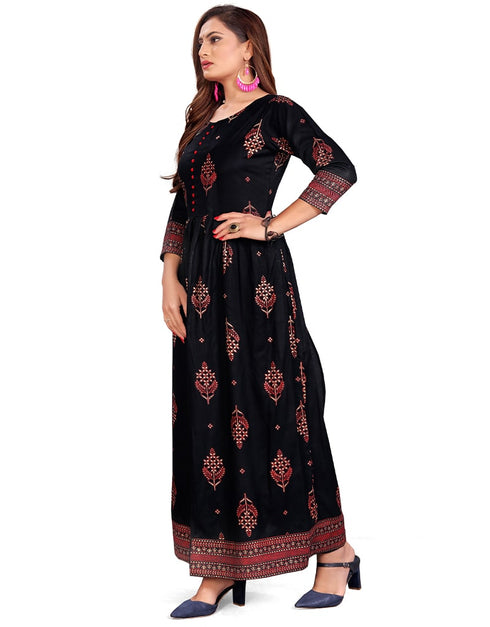 Black Heavy Designer Heavy 14 Kg Reyon Gown Back View