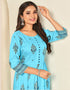 Blizzard Blue Pure 14 Kg Rayon Pant Anarkali Closure View