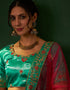 sleek caribbean green silk wedding style lehenga choli with caribbean green silk 2862-20040 Back View