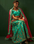 sleek caribbean green silk wedding style lehenga choli with caribbean green silk 2862-20040 Close-up View