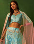sophisticated cool grey silk wedding style lehenga choli with cool grey silk 2862-20042 Back View