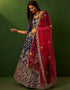contemporary dark blue silk wedding style lehenga choli with dark blue silk 2862-20044 Back View