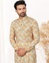 Readymade Kurta Payjama Wedding collection Harvest Gold Kurta Heavy Cotton Payjama Close-up View