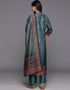 modern blue bayoux chanderi silk pakistani style kameez with plazo dupatta set with blue bayoux blended silk 2863-20051 Back View