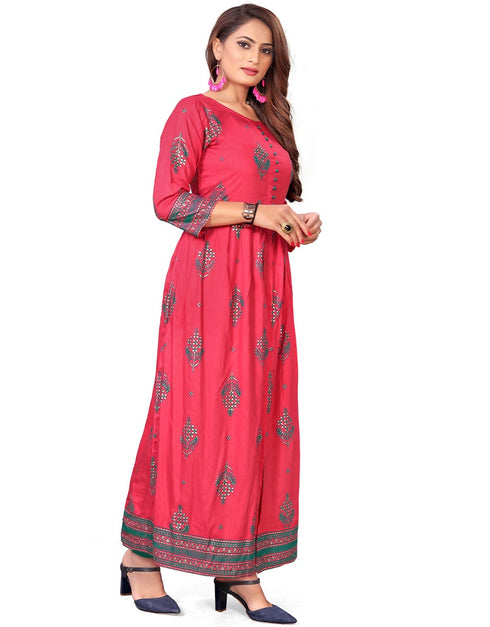 Pink Heavy Designer Heavy 14 Kg Reyon Gown Closure View