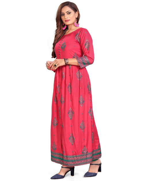 Pink Heavy Designer Heavy 14 Kg Reyon Gown Back View