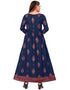 Navy Blue Heavy Designer Heavy 14 Kg Reyon Gown Back View