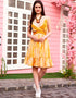 bee yellow crape trendy designer party wea readymad frock digital printed work details for one piece ie-5007 Front View